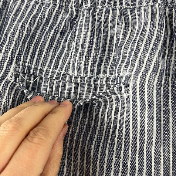 Chelsea & Theodore 100% Linen Striped Elastic Pull On Beachy Pants Womens Size S - Picture 13 of 14